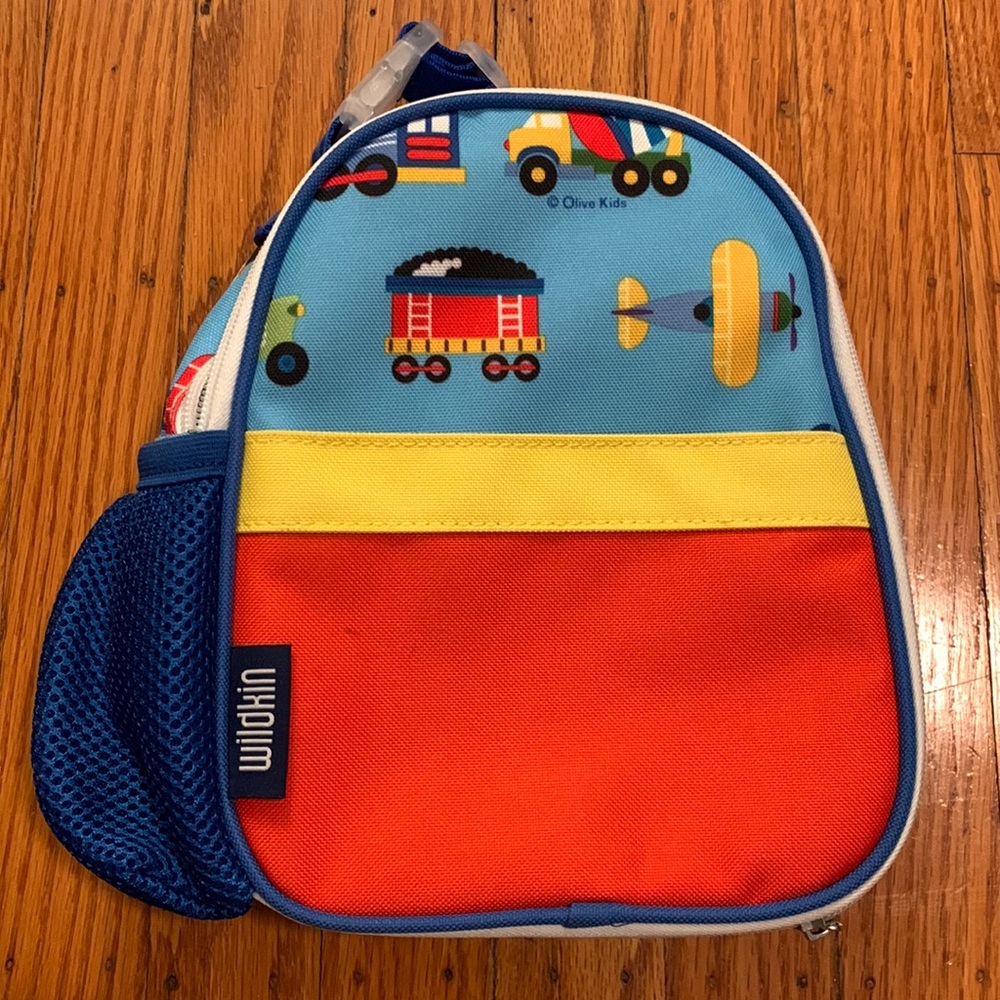 Wildkin Blue Transportation Insulated Lunch Bag with Side Pocket